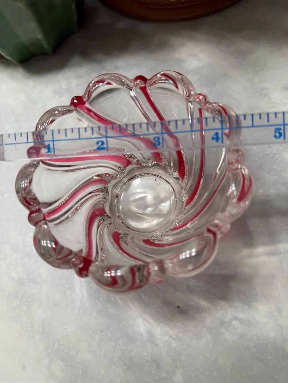 Mikasa Peppermint Swirl Candy Dish/Candle Holder